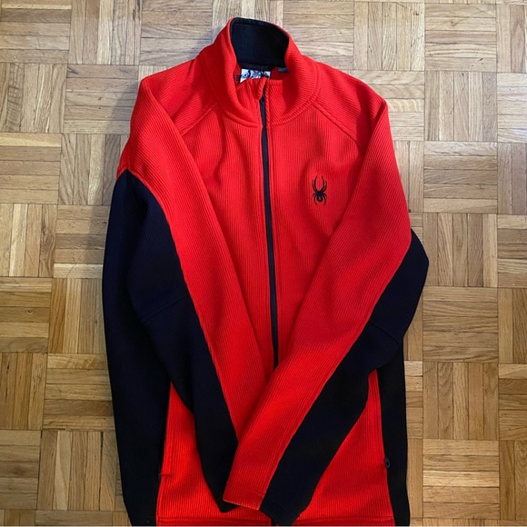 Spider zip up sweater/jacket. Red and black. Mens XL - Picture 2 of 2